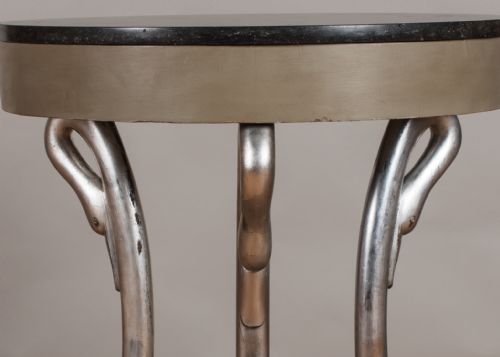 FRENCH PAINTED AND PARCEL SILVERED EMPIRE STYLE CENTRE TABLE - ADDITIONAL PHOTO 1