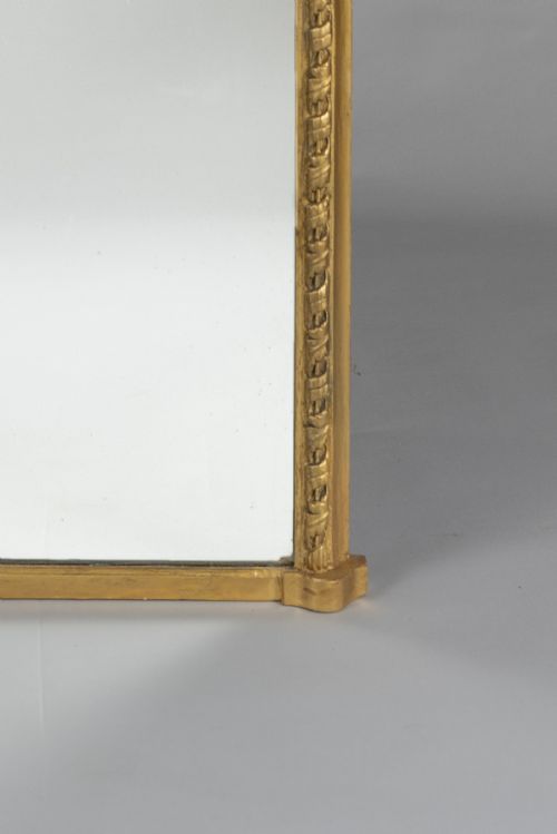 LARGE 19TH CENTURY VICTORIAN ENGLISH GILT OVERMANTLE PIER MIRROR - ADDITIONAL PHOTO 4