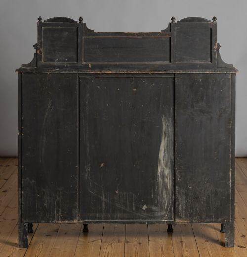 STUNNING VICTORIAN AESTHETIC EBONISED PAINTED AND GILT SIDE CABINET - ADDITIONAL PHOTO 5
