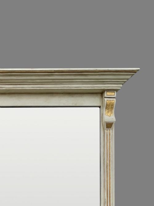 LARGE 19TH CENTURY ENGLISH PAINTED AND PARCEL GILT OVERMANTLE MIRROR - ADDITIONAL PHOTO 2