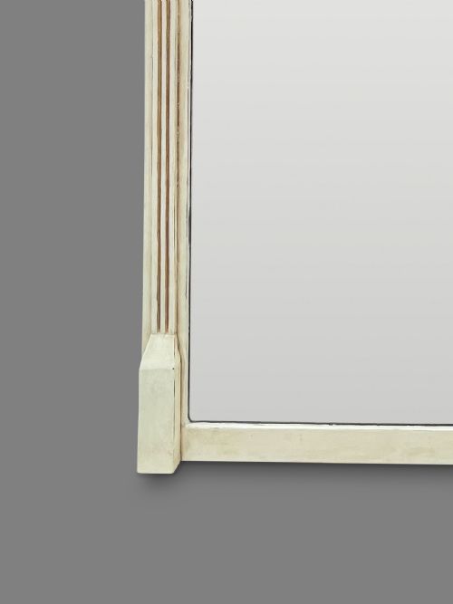 LARGE 19TH CENTURY ENGLISH PAINTED AND PARCEL GILT OVERMANTLE MIRROR - ADDITIONAL PHOTO 3