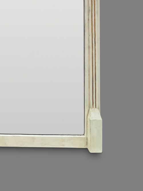 LARGE 19TH CENTURY ENGLISH PAINTED AND PARCEL GILT OVERMANTLE MIRROR - ADDITIONAL PHOTO 4