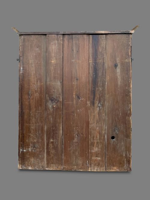 LARGE 19TH CENTURY ENGLISH PAINTED AND PARCEL GILT OVERMANTLE MIRROR - ADDITIONAL PHOTO 5