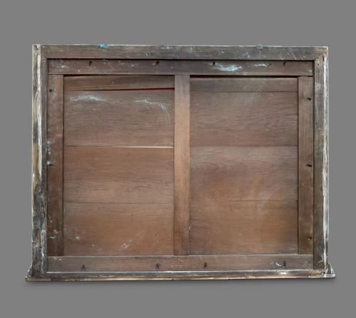 STUNNING LARGE 19TH CENTURY ENGLISH PAINTED AND GILT OVERMANTLE MIRROR - ADDITIONAL PHOTO 5