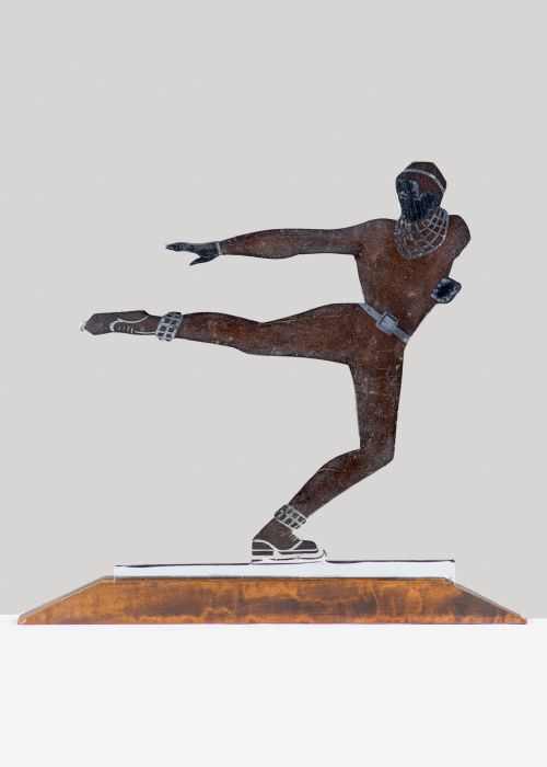 FRENCH ART DECO BRONZE SCULPTURE OF AN ICE SKATER SIGNED LGERFAUX - ADDITIONAL PHOTO 1