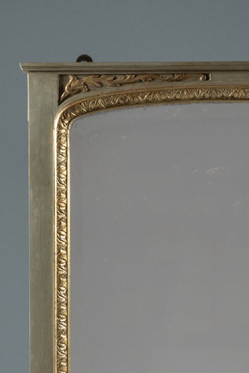 VICTORIAN ENGLISH PAINTED AND PARCEL GILT OVERMANTLE MIRROR PIER MIRROR - ADDITIONAL PHOTO 1