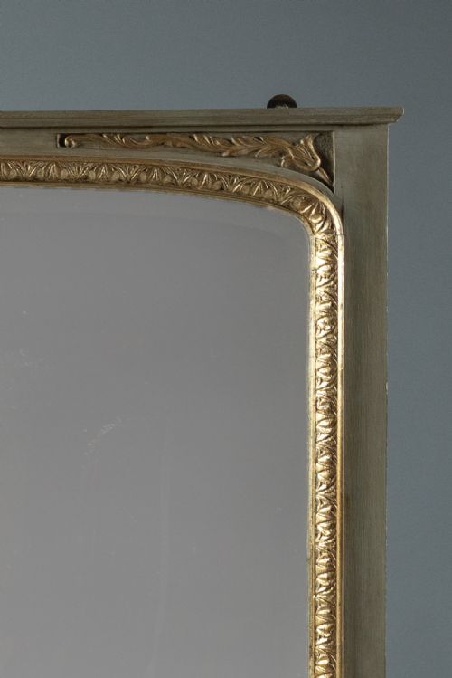 VICTORIAN ENGLISH PAINTED AND PARCEL GILT OVERMANTLE MIRROR PIER MIRROR - ADDITIONAL PHOTO 2