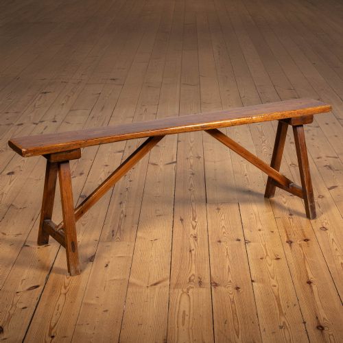 Large 19th Century French Fruitwood Two Seater Bench