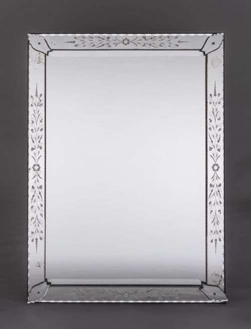 ITALIAN VENETIAN GLASS OVERMANTLE MIRROR
