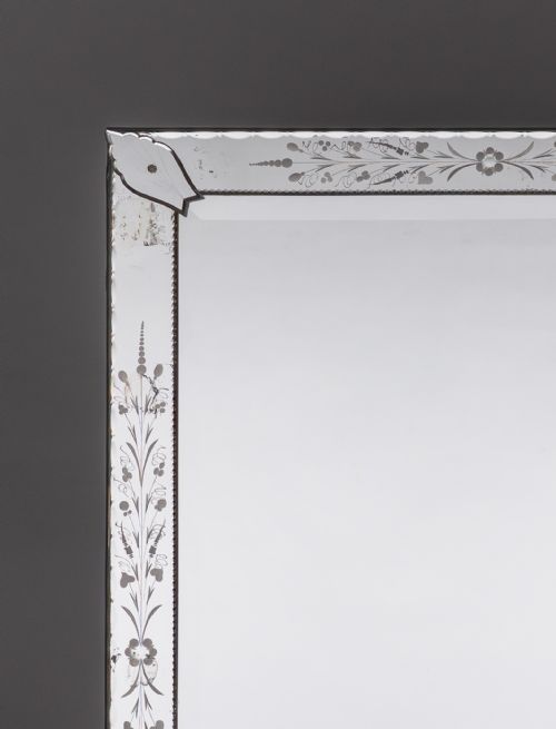 ITALIAN VENETIAN GLASS OVERMANTLE MIRROR - ADDITIONAL PHOTO 1