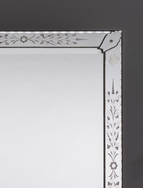 ITALIAN VENETIAN GLASS OVERMANTLE MIRROR - ADDITIONAL PHOTO 2