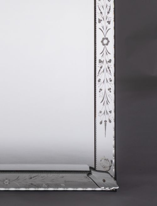 ITALIAN VENETIAN GLASS OVERMANTLE MIRROR - ADDITIONAL PHOTO 4