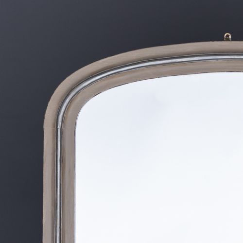 ENGLISH PAINTED AND PARCEL SILVERED ARCHTOP OVERMANTLE MIRROR - ADDITIONAL PHOTO 1