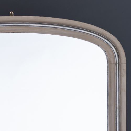 ENGLISH PAINTED AND PARCEL SILVERED ARCHTOP OVERMANTLE MIRROR - ADDITIONAL PHOTO 2