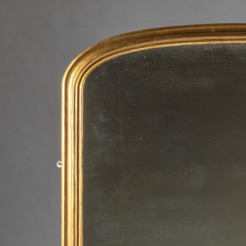 LARGE VICTORIAN GILT ARCHTOP OVERMANTLE MIRROR - ADDITIONAL PHOTO 1