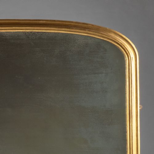 LARGE VICTORIAN GILT ARCHTOP OVERMANTLE MIRROR - ADDITIONAL PHOTO 2