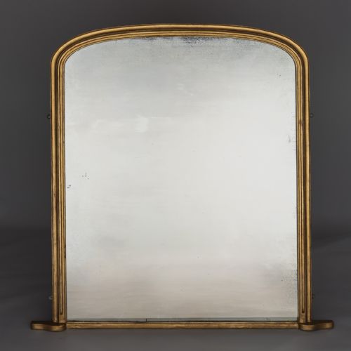 LARGE VICTORIAN GILT ARCHTOP OVERMANTLE MIRROR - ADDITIONAL PHOTO 5