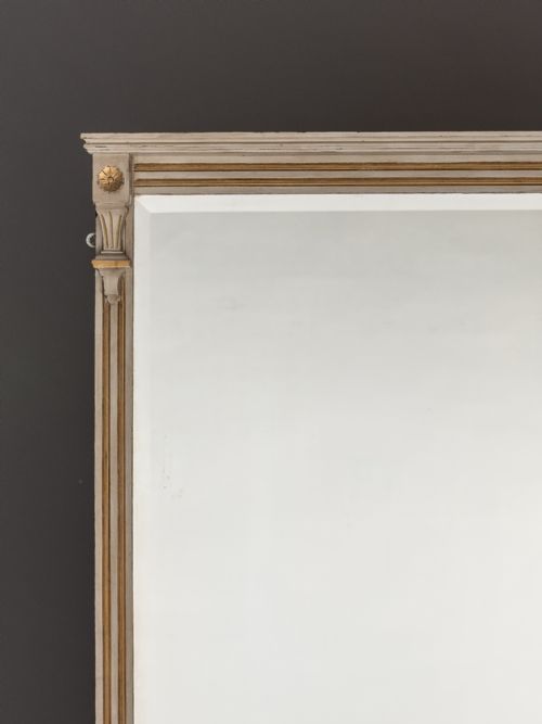 LARGE VICTORIAN PAINTED AND PARCEL GILT OVERMANTLE MIRROR - ADDITIONAL PHOTO 1