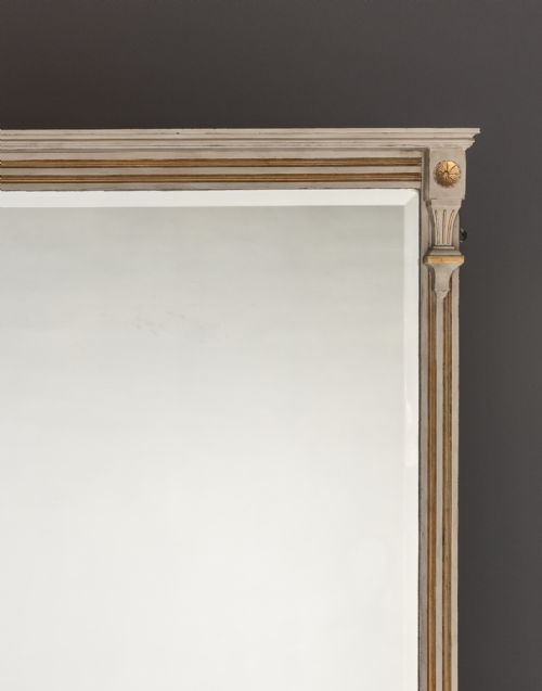 LARGE VICTORIAN PAINTED AND PARCEL GILT OVERMANTLE MIRROR - ADDITIONAL PHOTO 2