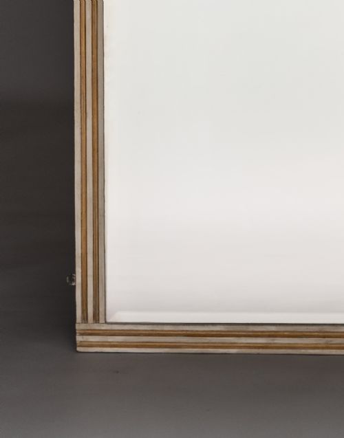 LARGE VICTORIAN PAINTED AND PARCEL GILT OVERMANTLE MIRROR - ADDITIONAL PHOTO 3