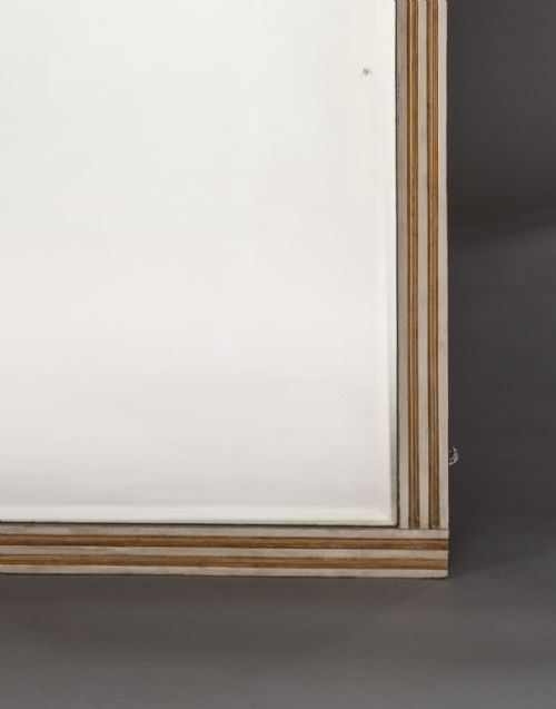 LARGE VICTORIAN PAINTED AND PARCEL GILT OVERMANTLE MIRROR - ADDITIONAL PHOTO 4