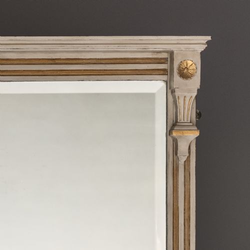 LARGE VICTORIAN PAINTED AND PARCEL GILT OVERMANTLE MIRROR - ADDITIONAL PHOTO 5