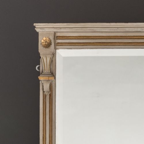 LARGE VICTORIAN PAINTED AND PARCEL GILT OVERMANTLE MIRROR - ADDITIONAL PHOTO 6