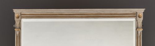 LARGE VICTORIAN PAINTED AND PARCEL GILT OVERMANTLE MIRROR - ADDITIONAL PHOTO 7