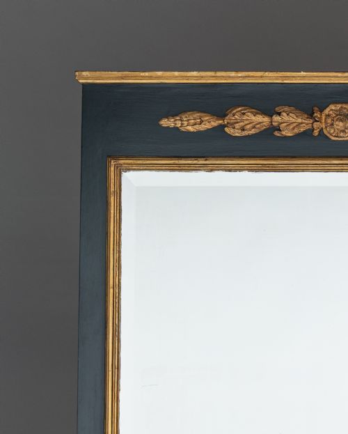 LARGE VICTORIAN EBONISED AND GILT OVERMANTLE MIRROR - ADDITIONAL PHOTO 1