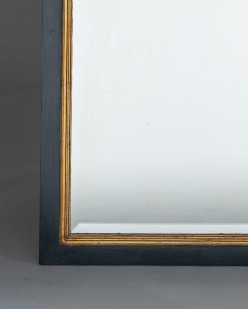 LARGE VICTORIAN EBONISED AND GILT OVERMANTLE MIRROR - ADDITIONAL PHOTO 3