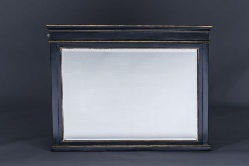 VICTORIAN EBONISED AND GILT OVERMANTLE MIRROR - ADDITIONAL PHOTO 1