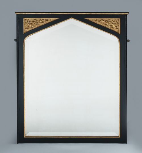 19th Century Victorian Ebonised and Gilt Overmantle Mirror