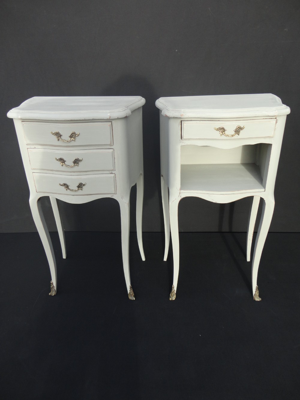 Pair Of French Painted Bedside Cabinets.