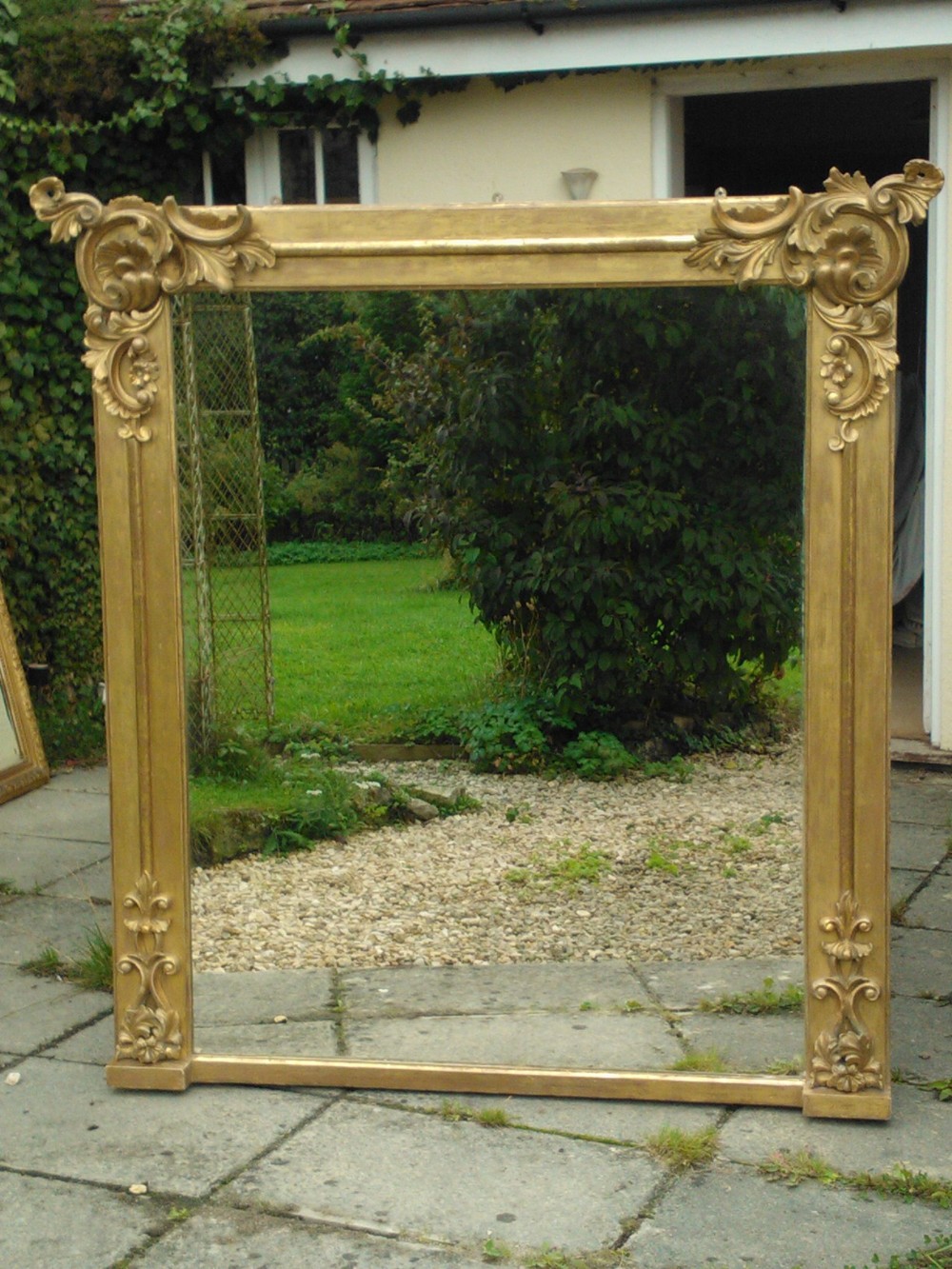 Large English Gilt Overmantle Mirror