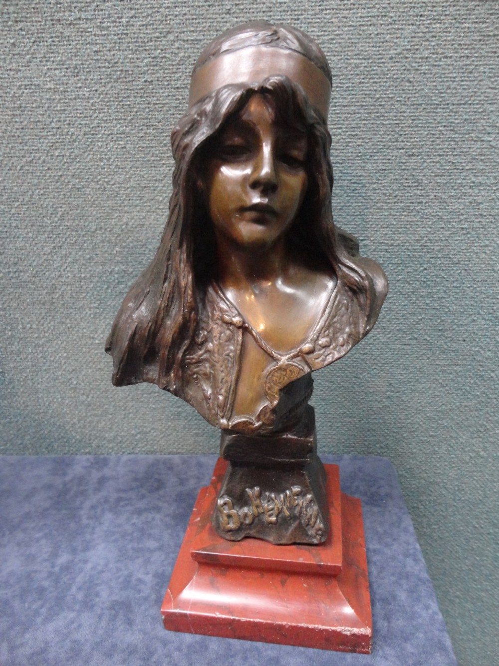 French Bronze Villanis Female Bust