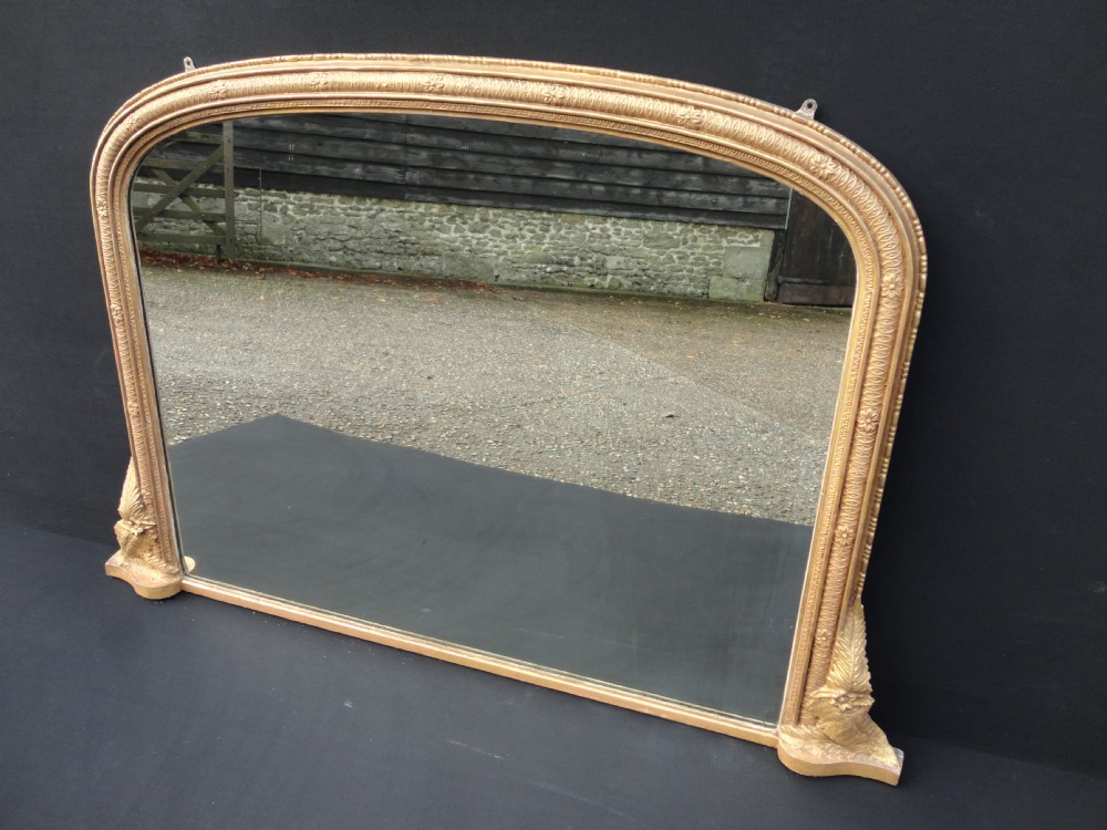 Late 19th Century English Gilt Overmantle Mirror