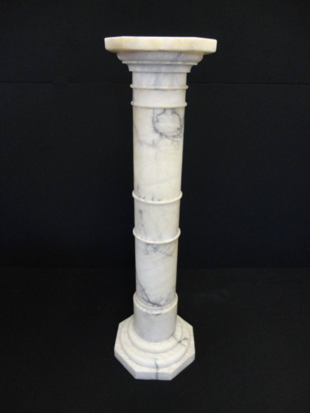 French Carved Alabaster Display Column.