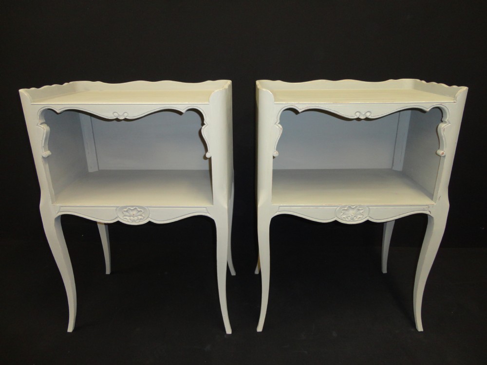 Pair Of French Painted Bedside Cabinets.