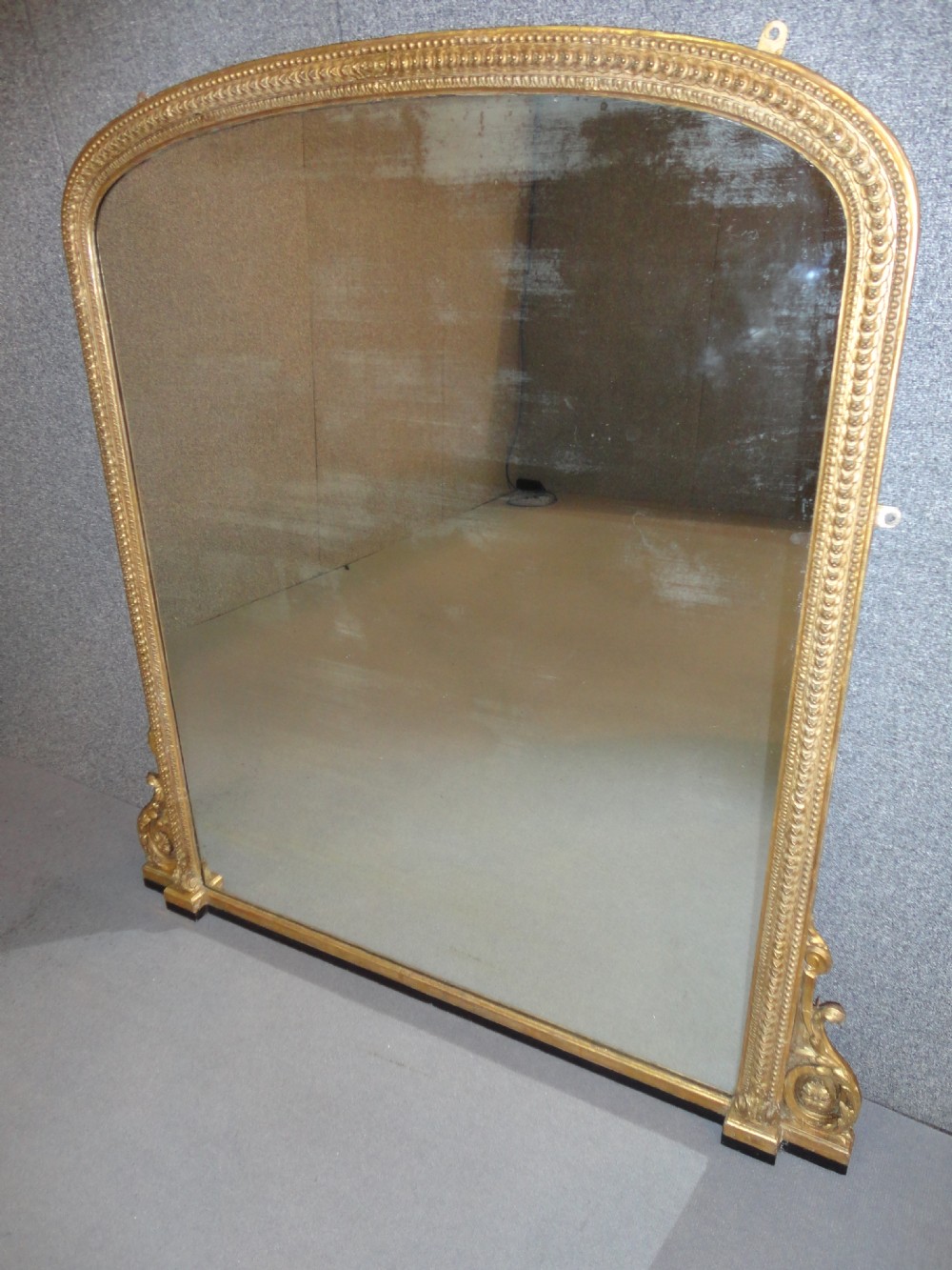 Fabulous English Gilt Overmantle Mirror