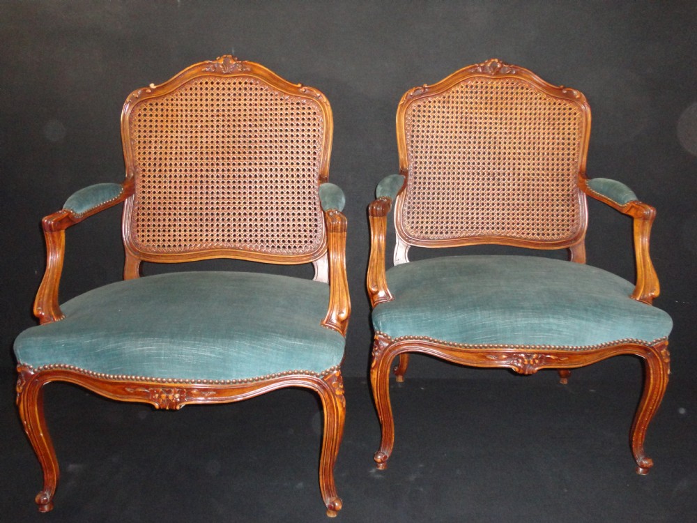 Pair Of French Walnut Armchairs