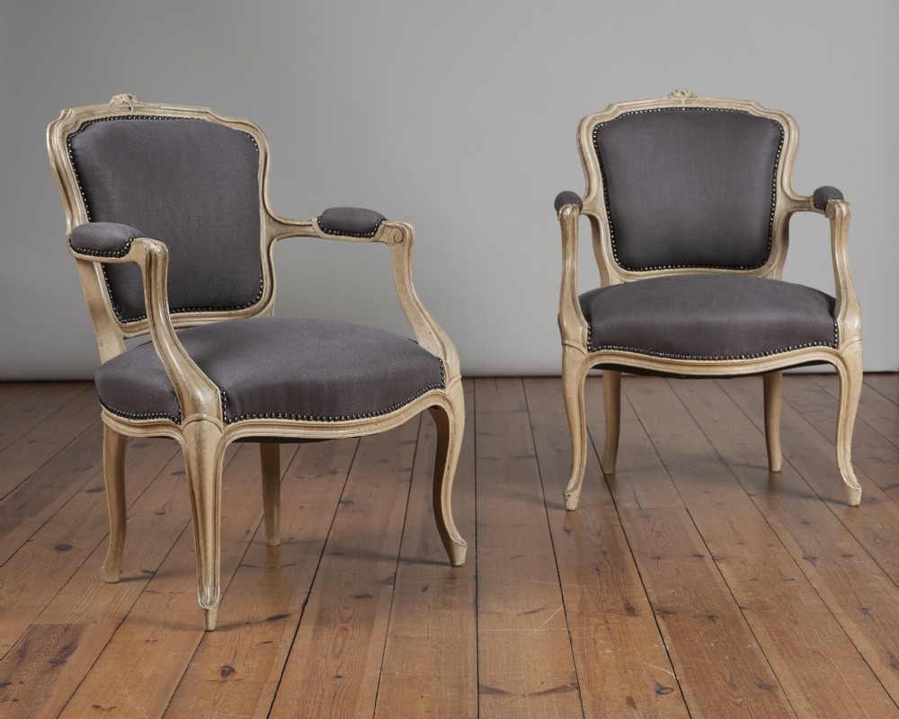 Pair Of French Original Painted Armchairs