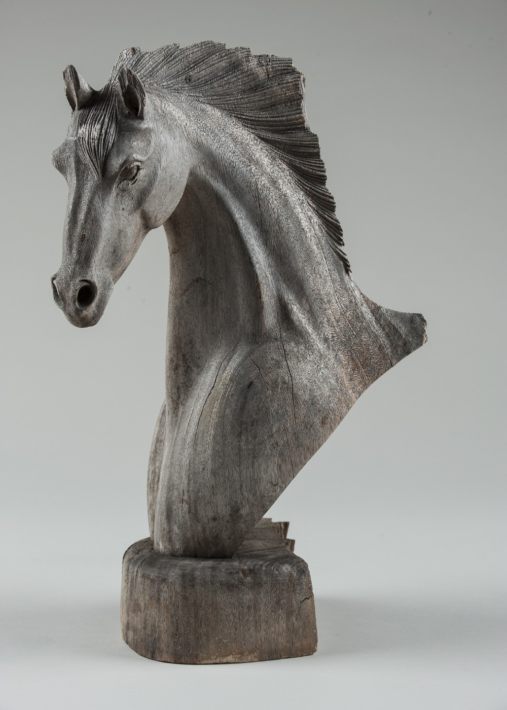 French carved wood horses head