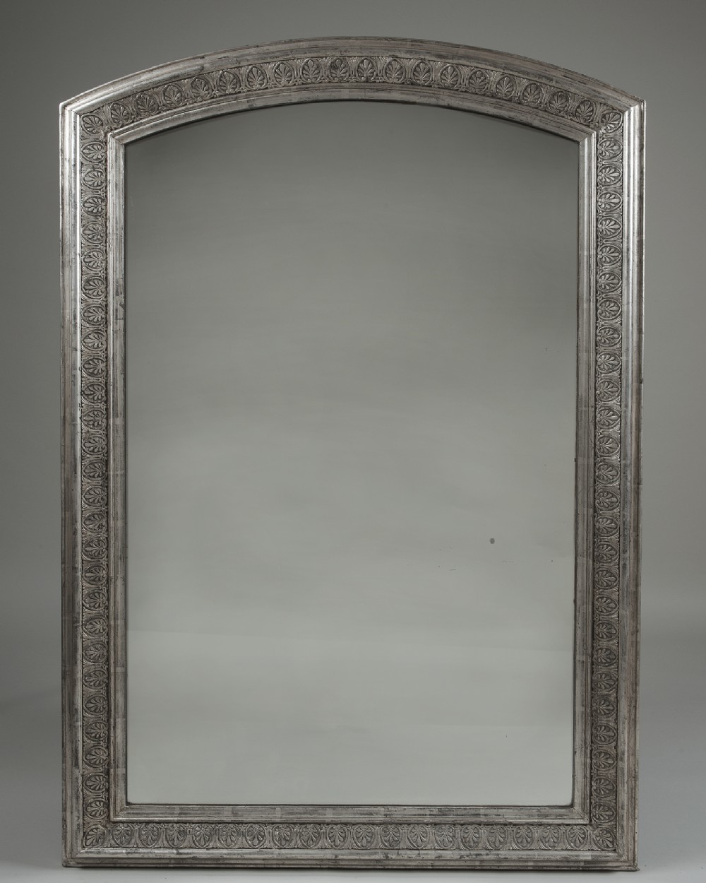 French silvered overmantle mirror