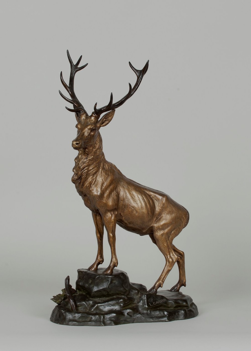 French bronzed spelter sculpture of a stag