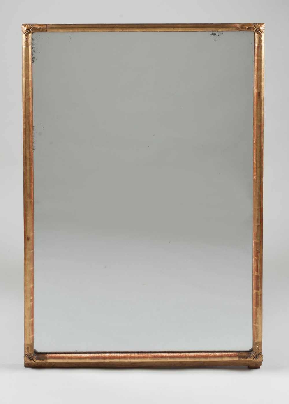  Late 19th century large French gilt overmantle mirror with original glass