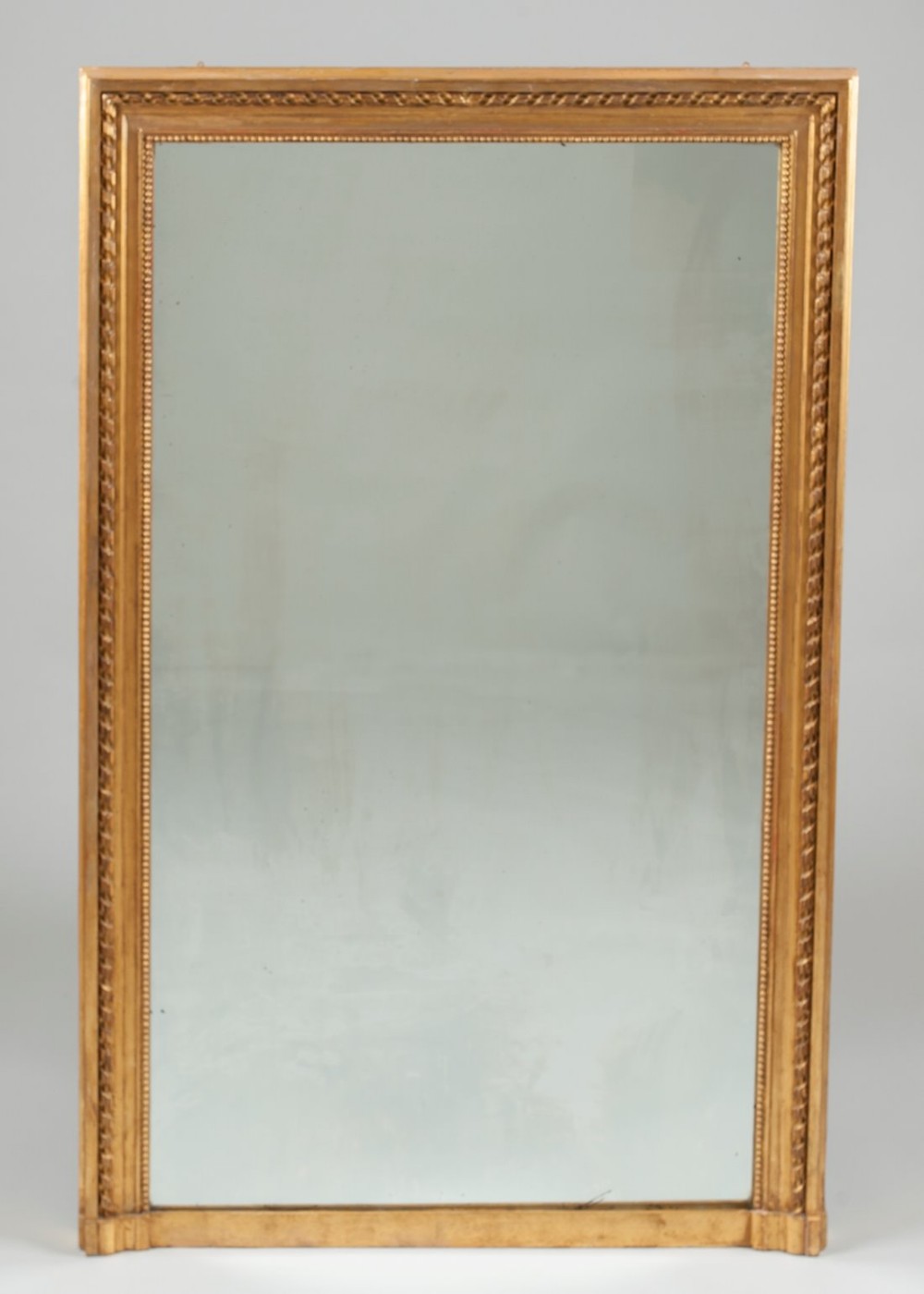 Large French gilt overmantle mirror with original glass
