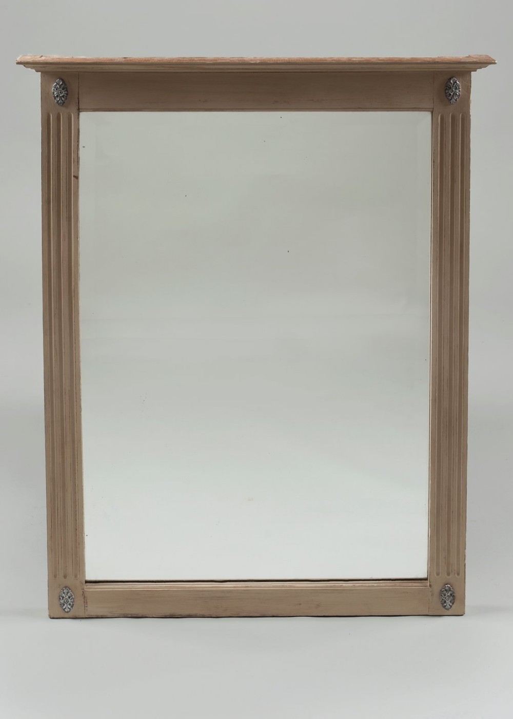French painted overmantle mirror