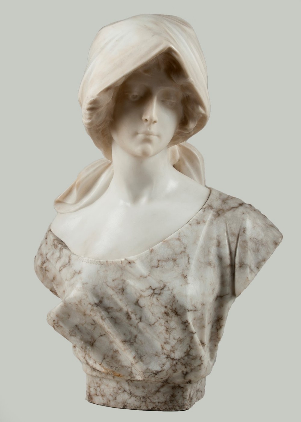 Large impressive Italian alabaster sculpture of a female by the artist Pugi