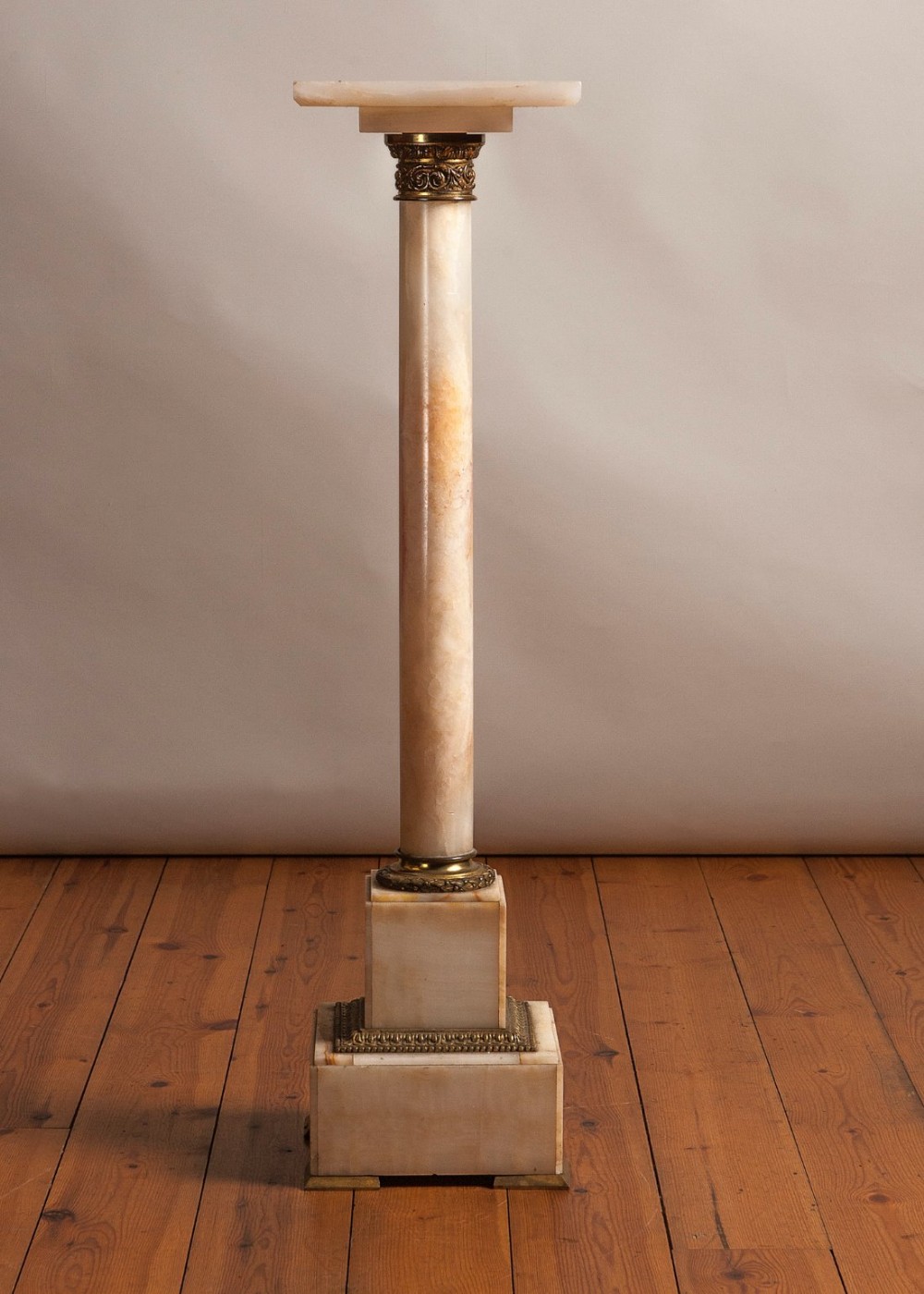 French sienna and cream marble onyx column 