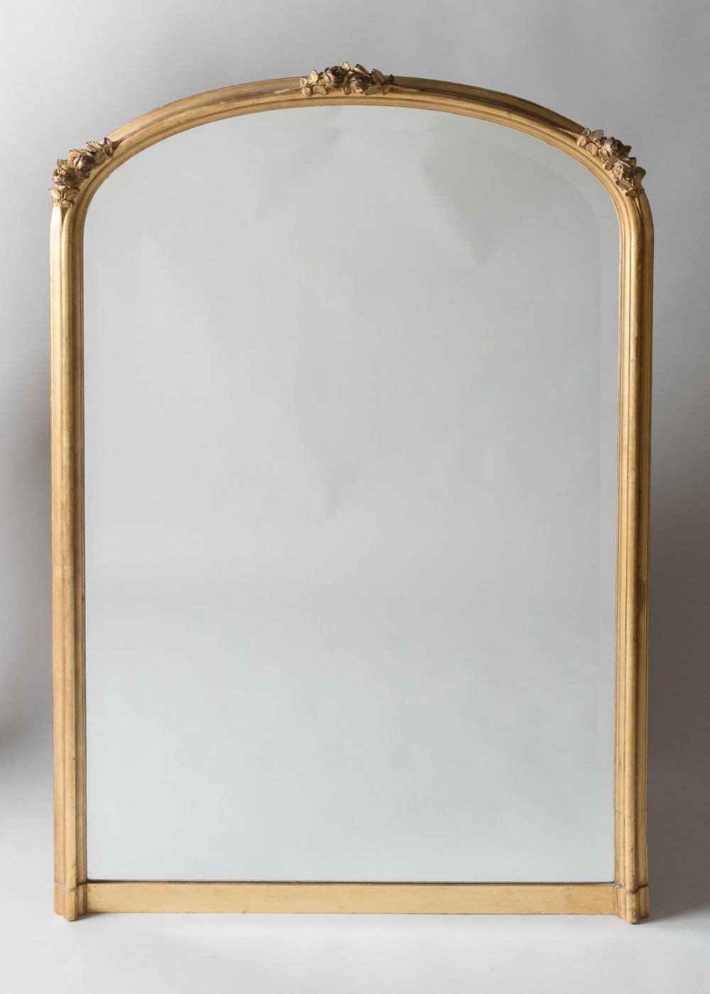 Lovely French gilt overmantle mirror with floral decoration